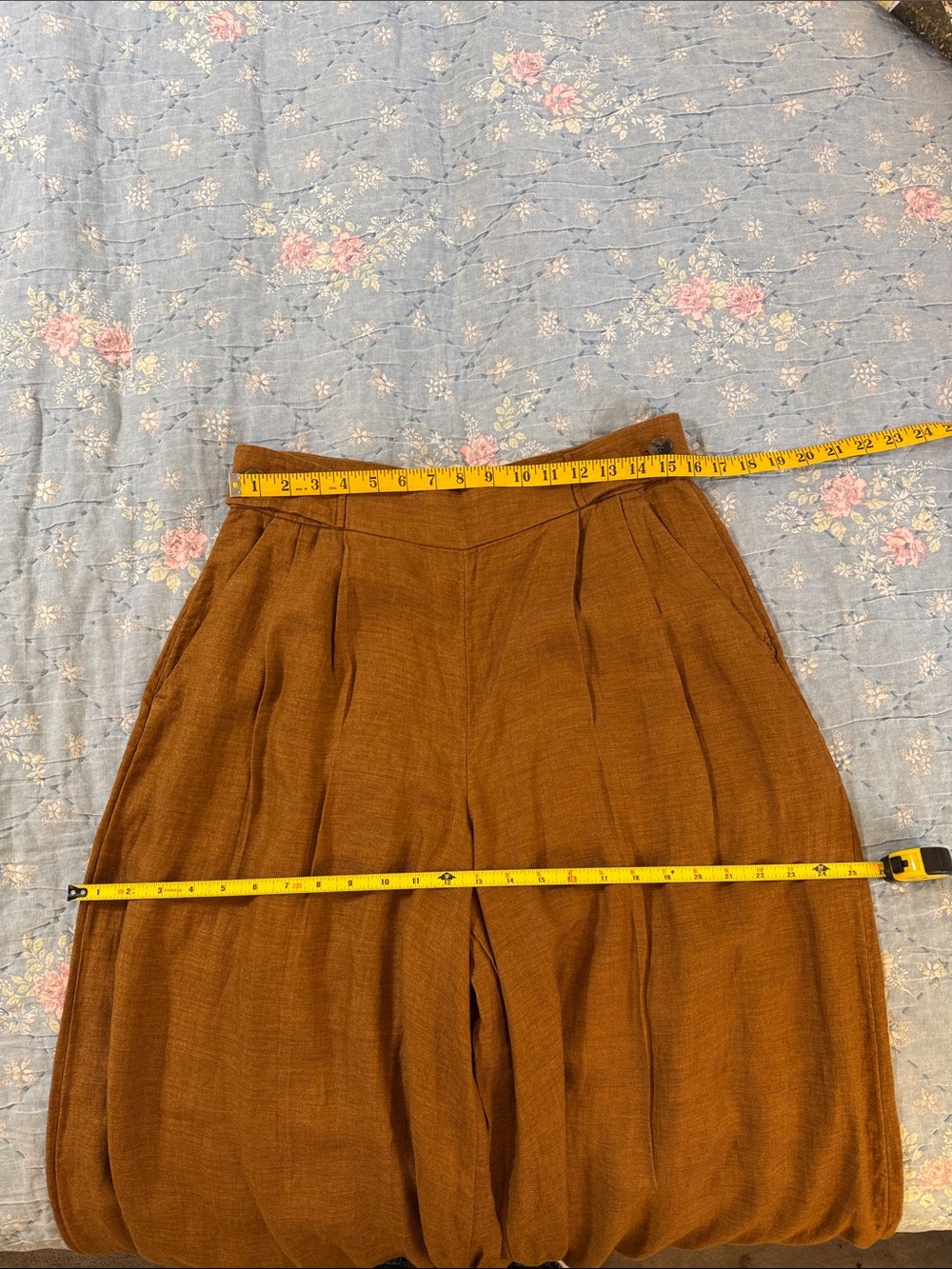 New With Tags Banana Republic Brown 100% Linen High Rise Wide Leg Pants 12 Long - Picture 7 of 8